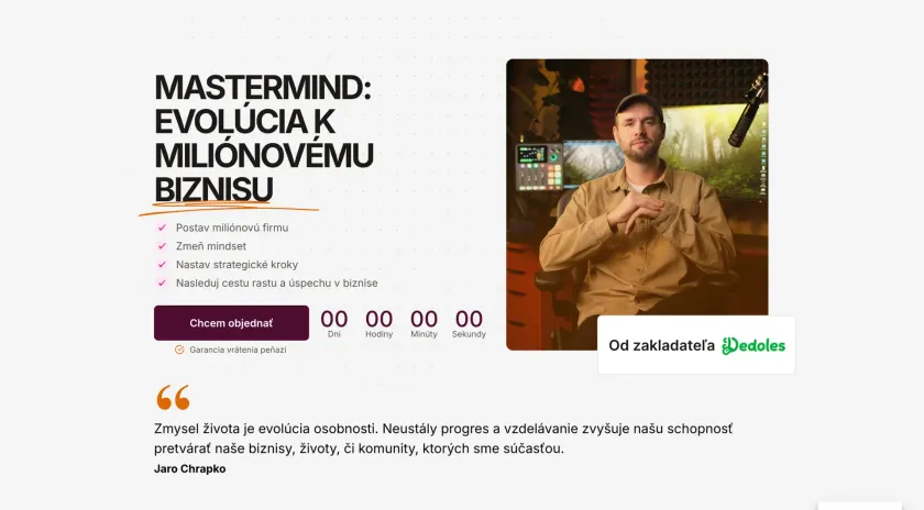 A section of the mastermind sales page